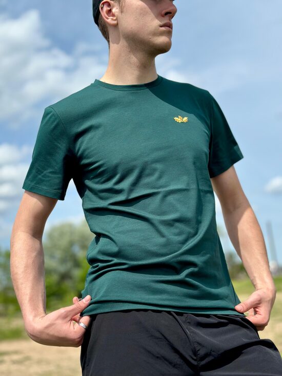 Long forest green unisex t-shirt "Pine"