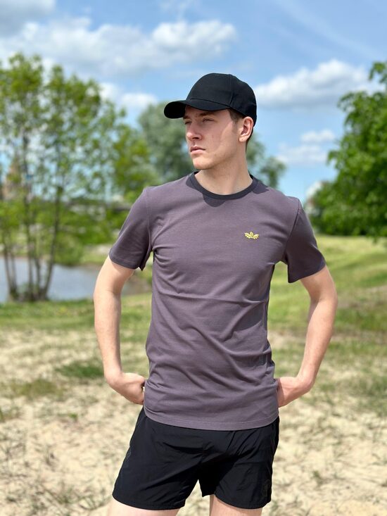 Long dark gray unisex t-shirt "Fog"