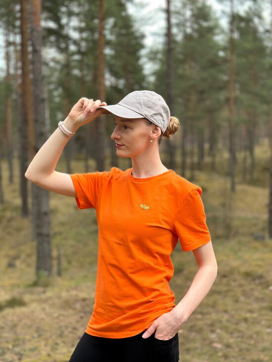Long orange unisex t-shirt "Rowan"